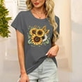 thumbnail image 2 of Tnhcen Women's Summer Casual Loose Fit Flower Print Round Neck Basic Tops - Cotton Blend Plus Size S-2XL Breathable Summer Shirts, 2 of 6
