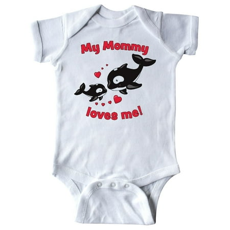 

Inktastic My Mommy Loves Me- orca baby Gift Baby Boy or Baby Girl Bodysuit