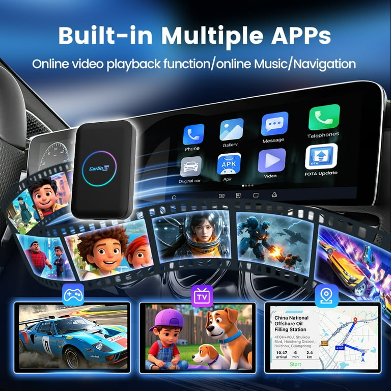 Carlinkit Tbox Lites Upgraded AI Box, 4 in 1 Wireless