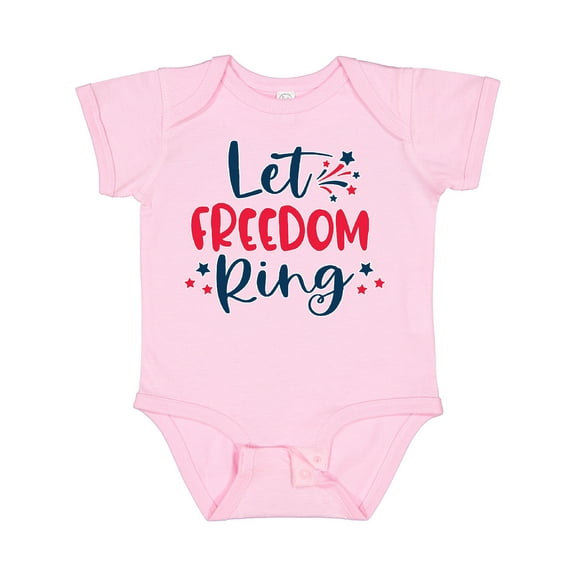 Inktastic 4th of July Let Freedom Ring with Stars Boys or Girls Baby Bodysuit