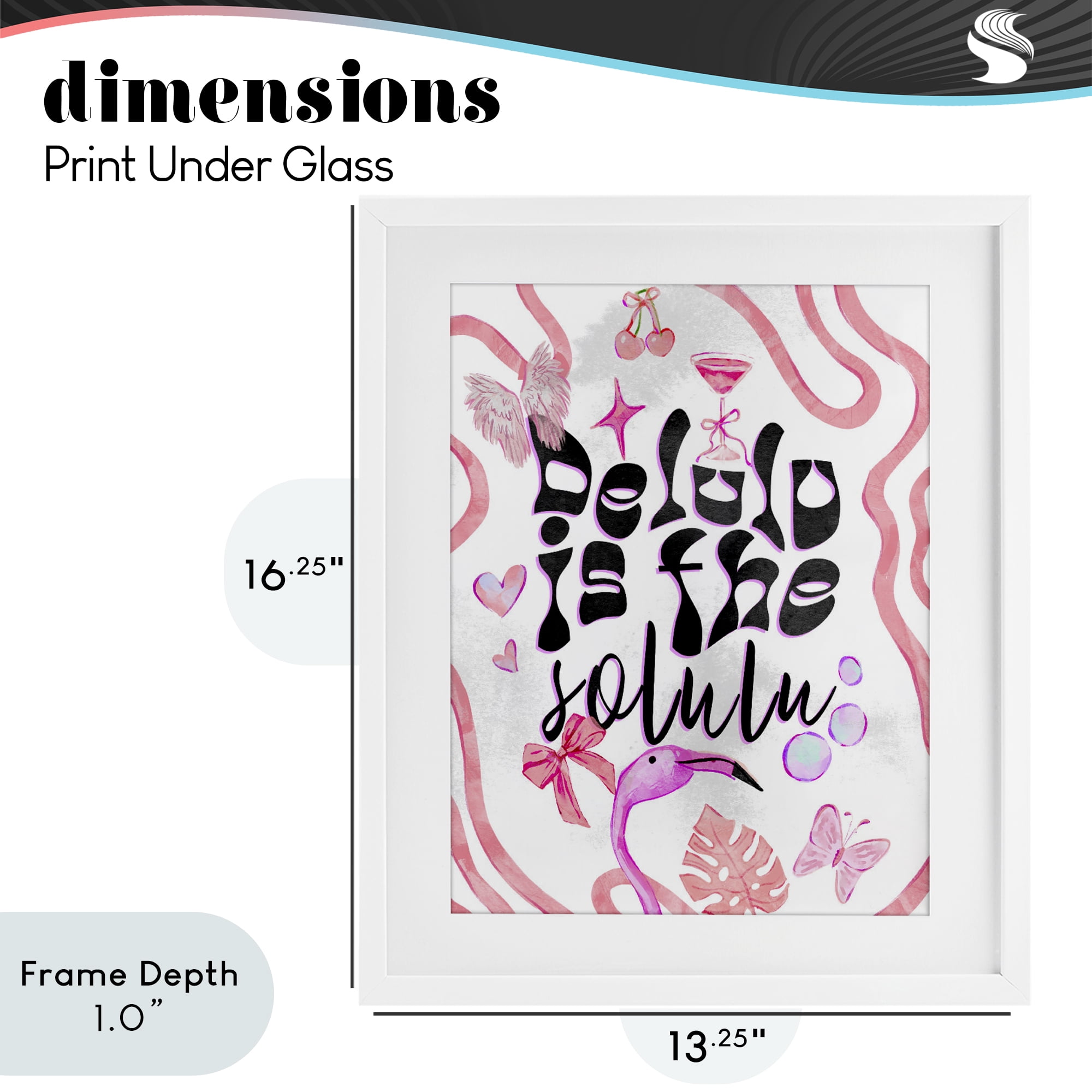 Stupell Industries Delulu Is The Solulu White Framed Print Under Glass, design by Ziwei Li