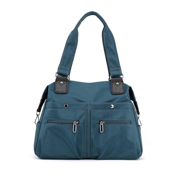 Bolso de hombro de nailon resistente al agua y de gran capacidad con múltiples bolsillos, bolso de mano utilitario con bolsillos y compartimentos para mujer