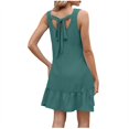 thumbnail image 7 of Xunlbb Womens Summer Dresses Women's Fashion Solid Sleeveless Round-Neck Patchwork Dress Beach Vacation Clothes for Women Size S-2XL, 7 of 7