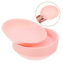 FRCOLOR Plant Saucer Drip Tray 10pcs Plant Dishes Saucer Heavy Duty Plastic Planter Flower Pot Plate Vase Holder Base For Garden Pink