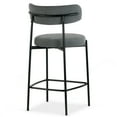 thumbnail image 5 of Set of 2 Amery Iron Frame Vintage Gray Faux Leather Counter Stool, 5 of 6