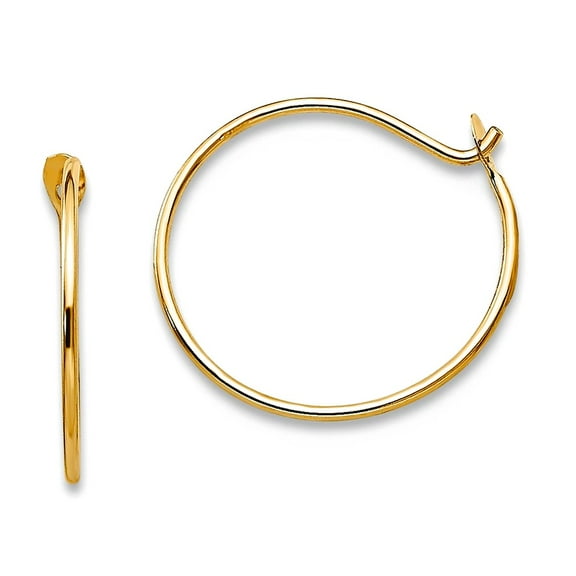 14k Yellow Gold Polished Small Endless Hoop Earrings 10x10mm Hoop Earring for Women - .2 Grams