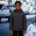 thumbnail image 4 of XIMIN Kids Boys Quilted Lined Hooded Puffer Jacket Quilted Winter Windproof Long Sleeve Padded Down Coat Water-Resistant Full Zip Bubble Jackets Warm Outerwear, 4 of 8