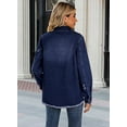 thumbnail image 3 of Necooer Womens Ripped Jacket Button Down Distressed Oversize Vintage Denim Jacket Coat With Pockets Dark Blue, 3 of 7
