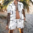 thumbnail image 2 of Honeeladyy Men's 2 Pieces Shirts Set Casual Short Sleeve Button Down Shirts and Shorts Outfits #Wb-White-XXXL, 2 of 6