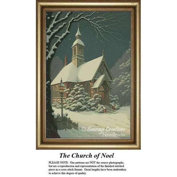 Vintage Cross Stitch Pattern | The Church of Noel (Pattern Only, You Provide The Floss and Fabric)