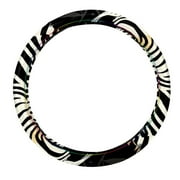 Zebra Car Wheel Cover, Steering Wheel Cover 14.5 Inch, Printing, PVC Leather, Auto Accessories