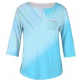 thumbnail image 5 of ADSSDQ Plus Size 3/4 Sleeve Tops Summer Tie Dye Gradient V Neck Oversized Tshirts For Women Womens Shirts Dressy Casual Elbow Length Fall Tunics Comfy Clothes With Pocket Sky Blue XL, 5 of 5