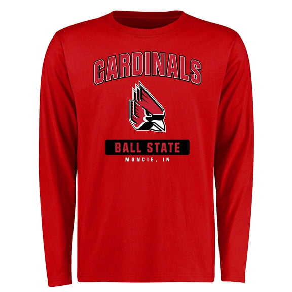 Men's Red Ball State Cardinals Campus Icon Long Sleeve T-Shirt