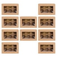 thumbnail image 2 of 10pcs 6 Cavities Kraft Paper Cupcake Box with Inserts Cupcake Containers Bakery Cake Carriers for Home Dessert Shop, 2 of 7