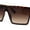 Tortoise - Brown, variant on Womens Oversize Flat Top Shield Rectangle Hard Diva Sunglasses Tortoise - Brown