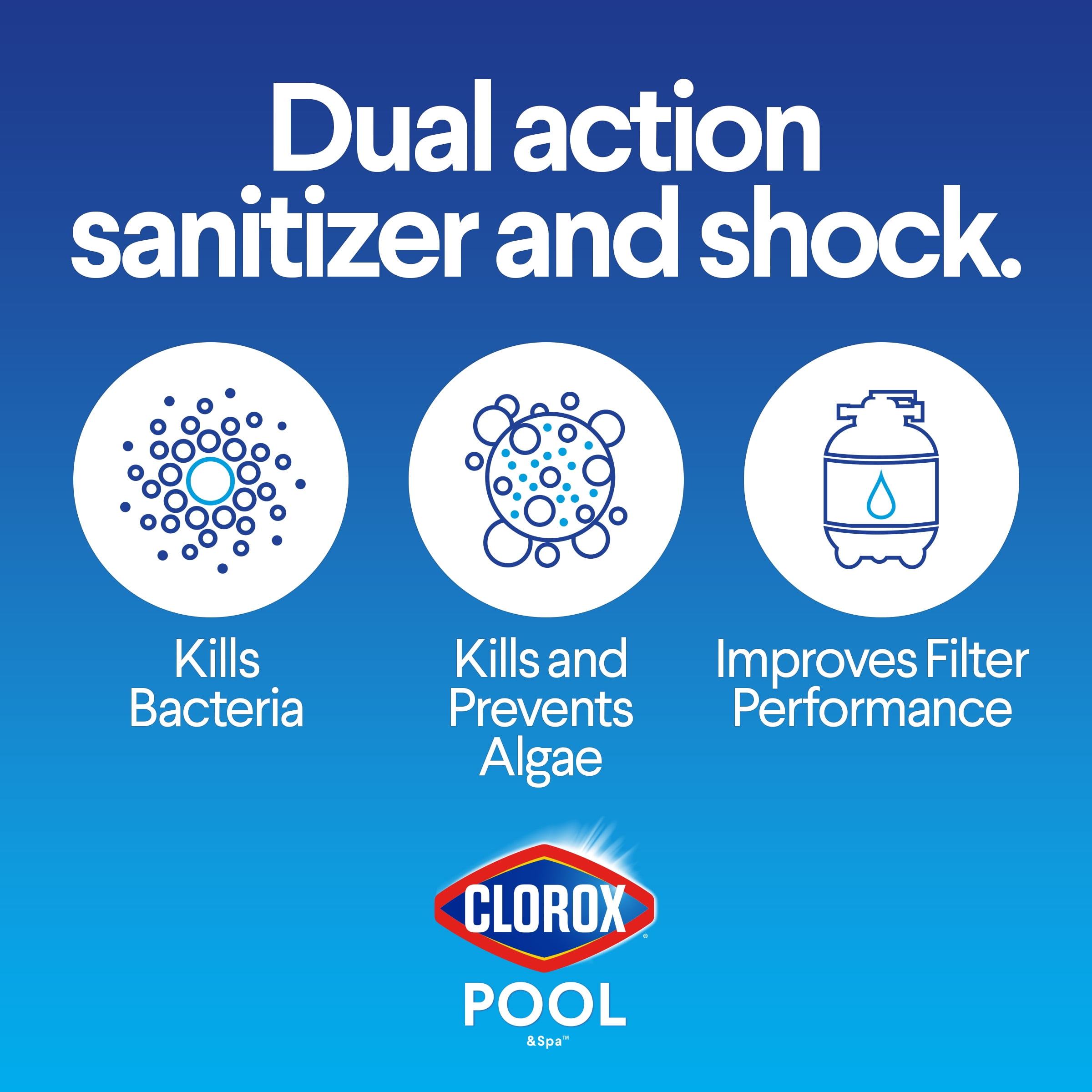 Clorox® Pool&Spa™ All-in-One® XtraBlue Chlorine Pool Chemicals Chlorinating Granules, 6 lb