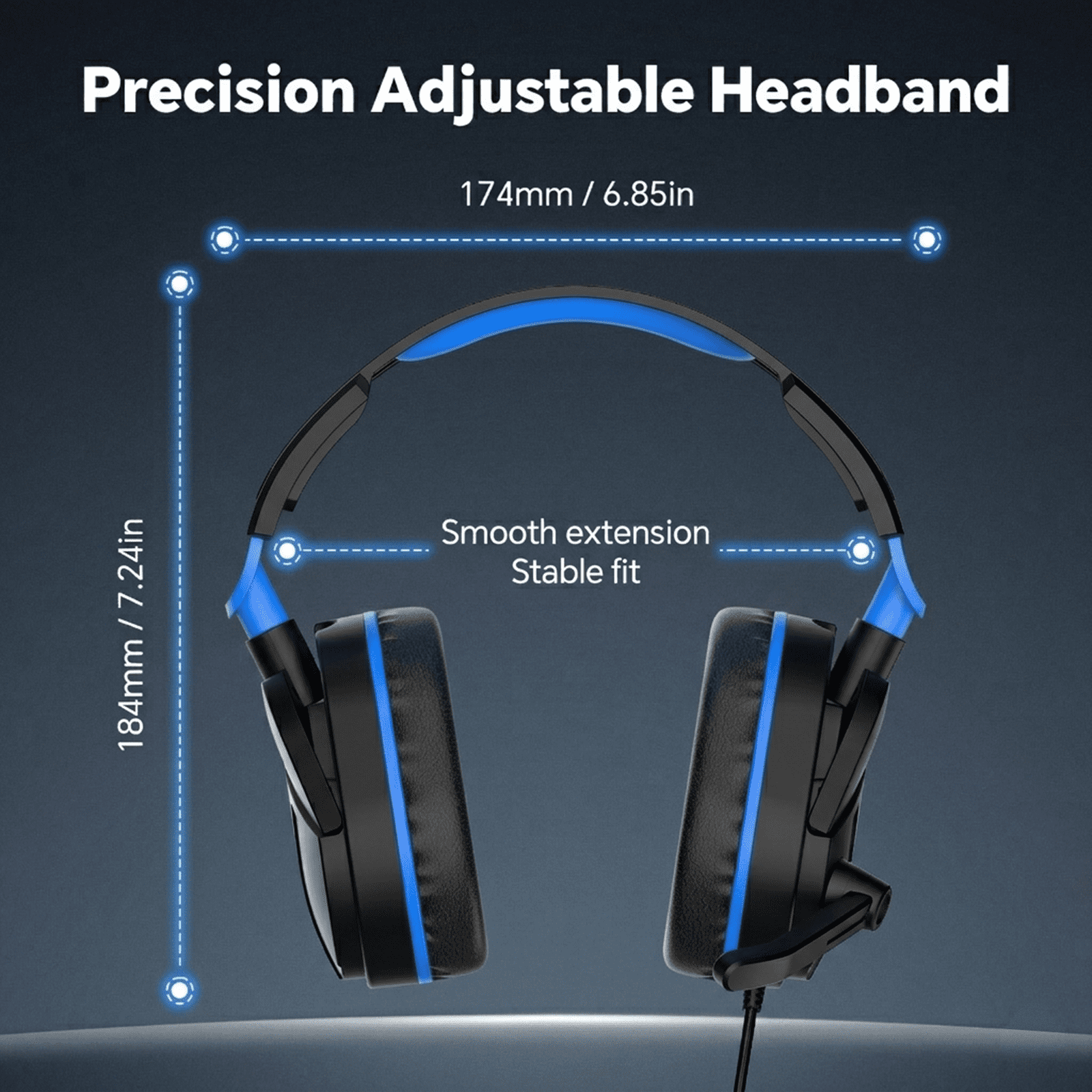 Gaming Headsets with Noise Cancelling Microphone, Xbox One & PS5 PS4 Headphones, High-Quality Stereo Sound, LED Light, Soft Memory Earmuffs for Ultimate Comfort, Wired Over-Ear Headset for PC, Laptop