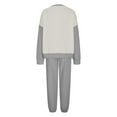 thumbnail image 7 of qolati Lounge Sets for Women Fall 2024 Matching Sets 2 Piece Outfit Long Sleeve Color Block Sweatshirts and Drawstring Jogger Pants Sets Tracksuits Gray M 6, 7 of 7