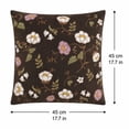 thumbnail image 3 of LOWLHOME Velvet Embroidered Floral Brown Decorative Pillow, 18" x 18", Embroidered Floral Decorative Cushion, Soft Square Accent Pillow for Bedroom Living Room, 3 of 6