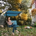 thumbnail image 5 of Costway 2-Seat Patio Swing Porch Swing with Adjustable Canopy for Garden Dark Blue, 5 of 10