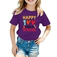 thumbnail image 2 of CPNG Boys Girls Summer Short Sleeve T Shirt 100 Days Of School Printing Crewneck Soft Breathable T-Shirts Tops(Dark Purple,10-11 Years), 2 of 8