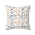 thumbnail image 2 of Tan & Grey Floral Pattern - Spun Polyester Square Pillow, 2 of 3