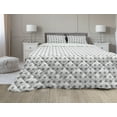 thumbnail image 1 of Edgy Comforter & Sham Bedding Set, Retro Style Rhombus Lines and Stripe in Various Shade Minimalist Abstract, 3 pcs Duvet Set Microfiber Filling Quilt, 5 Sizes, Pale Grey White Grey, by Ambesonne, 1 of 4