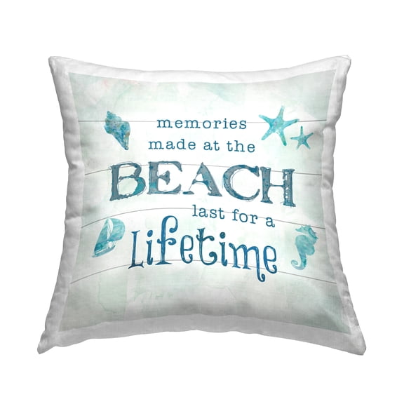 Stupell Industries Lifetime Beach Memories Decorative Printed Throw Pillow Design by Carol Robinson.
