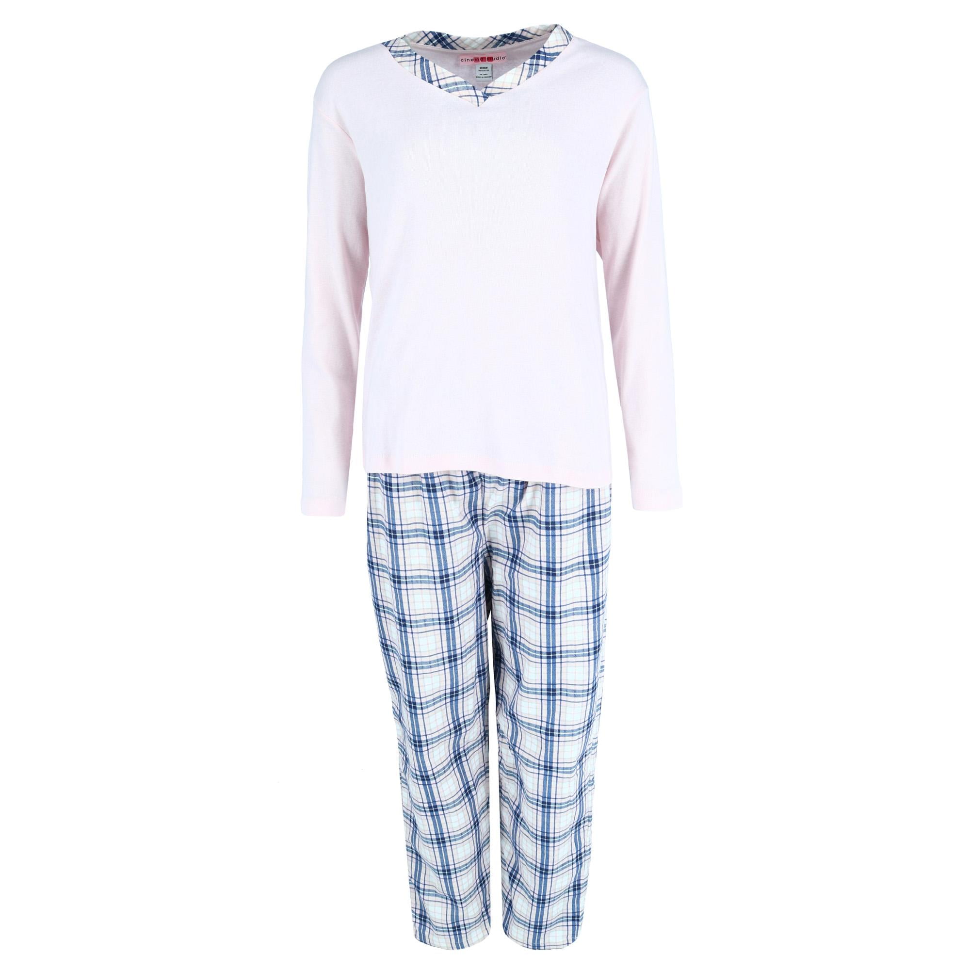 Womens plus size flannel pajamas deals