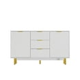 thumbnail image 4 of 55"W Modern Accent Storage Sideboard Buffet Cabinet, Kitchen Sideboard Cabinet with 2 Doors and 3 Drawers, Modern Wood Coffee Bar Table for Dining Room, White, 4 of 9