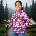 thumbnail image 6 of CPNG Girls Hooded Jacket Rainproof Windproof Windbreaker Coat with Colorful Print Fleece Lined Warmth Hiking Windbreaker, 6 of 6