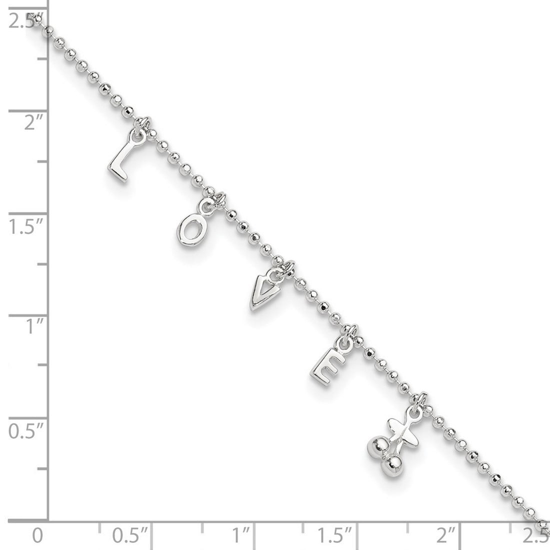925 Sterling Silver With 1 Inch Ext. Anklet 10 Inch 6mm Wide Anklet for Women - 2.8 Grams