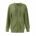 thumbnail image 3 of GIPQJK Womens Zip Up Hoodies Loose Fit Long Sleeve Hooded Sweaters 2024 Trendy Outfit Knitted Pullover Tops with Pockets,Green L, 3 of 6