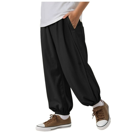 Zshosam Boys Pants Youth Boys Pants Stretch Athletic Casual Pants Size 6T 7T,(Black 6-7 Years)