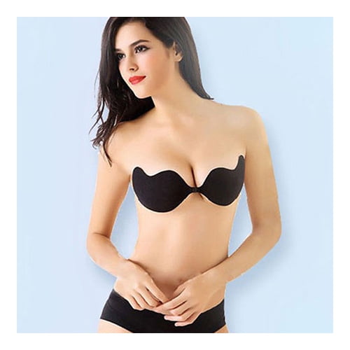 Bulingna Women Adhesive Breast Lift Push up Strapless Invisible Backless Bra  