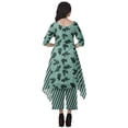 thumbnail image 4 of Moomaya Two Piece Kurti Kurta Pant Set 3/4 Sleeves Printed WoMen's Indian Outfit, 4 of 6