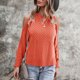 thumbnail image 2 of Suéter de mujer de manga larga de Color puro suelto cómodo transpirable suéter femenino fuera del hombro Top naranja XL, 2 of 6