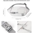 thumbnail image 3 of Grand Sac Banane Grande Taille pour Hommes Femmes Imperméable, Sac de Taille avec Sangle Réglable pour Voyage Sports Randonnée Course, Sacs Banane Militaires Bandoulière, Blanc, 3 of 7