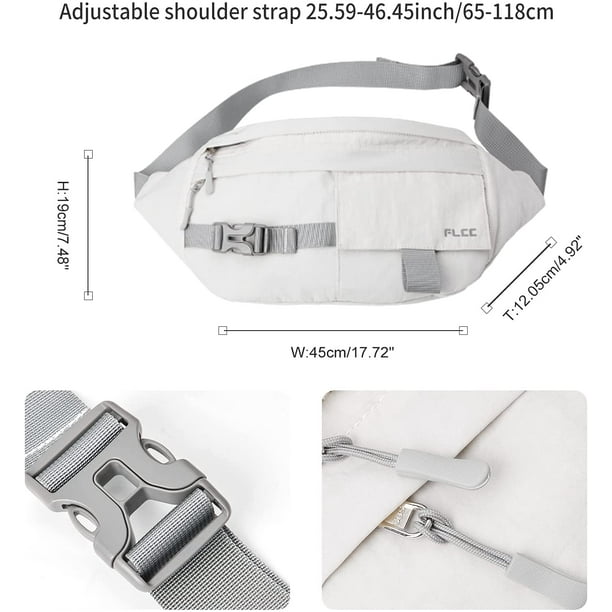Large Plus Size Fanny Pack for Men Women Waterproof Waist Bag Pack with Adjustable Strap for Travel Sports Hiking Running Military Fanny Packs Crossbody Belt Bag White Walmart