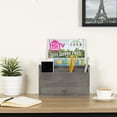 thumbnail image 4 of MyGift Rustic Gray Wooden Desktop 5-Slot Mail, Document and Stationery Holder with Drawer, 4 of 5