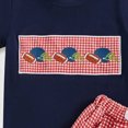 thumbnail image 5 of Kaprioy Toddler Boys Summer Clothes Toddler Baby Boy Football Outfit Rugby Embroidery Short Sleeve Tshirt With Plaid Shorts Summer Clothes, 5 of 7