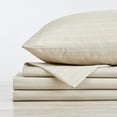 thumbnail image 4 of Great Bay Home Striped Microfiber Wrinkle Resistant Sheet Set  (King, Taupe), 4 of 7