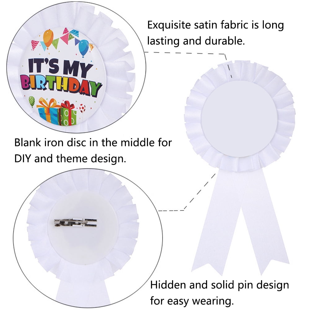SEIWEI 12PCS Blank Award Ribbon Personalized Graduation Attendance Badge Winner Award Rosette Ribbon (Blue)