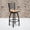 Natural Wood Seat/Black Metal Frame, variant on Emma + Oliver 2 Pack Black Ladder Back Swivel Metal Barstool - Burgundy Vinyl Seat