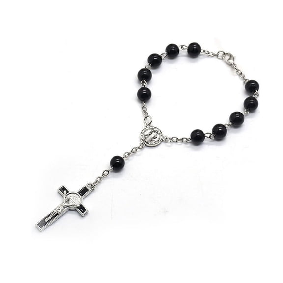 XISAOK Glass Beads Rosary for Cross Bracelet Jewelry Must-have for Catholicism Prayer