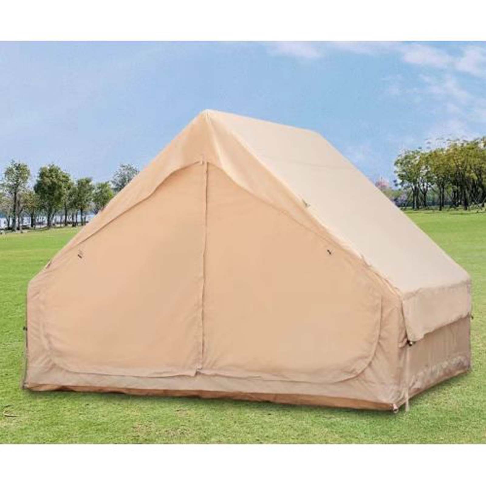 Camping Tent 6 Person with Pump  4 Season Tents for Camping Adapt to Rain/Snow/Sun, Easy Setup Inflatable Tent with 12 Mesh Windows, Luxury Glamping for Outdoor