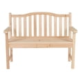 thumbnail image 6 of Pemberly Row Traditional Cedar Wood Patio Porch Garden Bench in Beige, 6 of 7