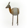 thumbnail image 4 of Alpine Corporation 18" x 11" x 33" Metal Barrel Reindeer Holiday Statue, Brown/White, 4 of 12