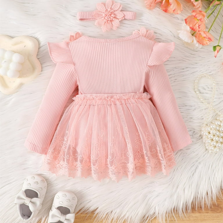Dagaeig Baby Dresses Lace Romper Dress Short Sleeve Ruffle Mesh Tutu Dress 0 3 6 12 18 Months Cute Jumpsuits with Headband(Light Pink,6-9 Months) - Walmart.com Dagaeig Baby Dresses Lace Romper Dress Short Sleeve Ruffle Mesh Tutu Dress 0 3 6 12 18 Months Cute Jumpsuits with Headband(Light Pink,6-9 Months) - Walmart.com