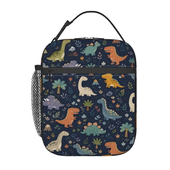 Cute Dinosaur Lunch Bag Reusable Thermal Lunch Tote with Handle for Women and Men